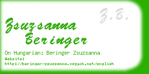 zsuzsanna beringer business card